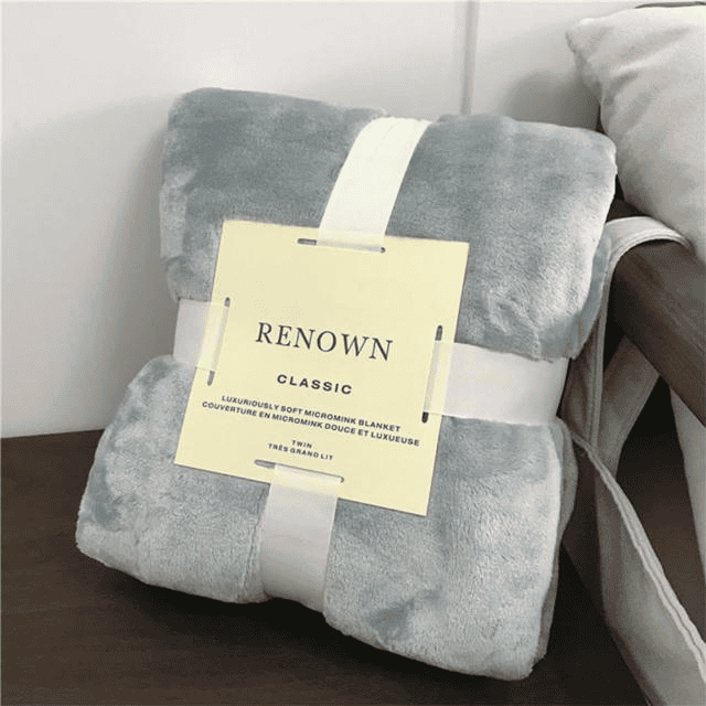 毛毯推薦 - RENOWN 法蘭絨毛毯 淺灰色